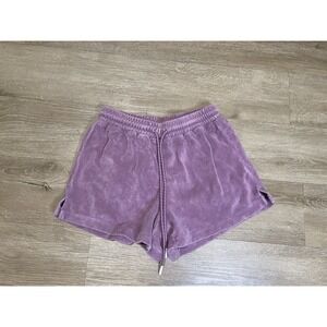PAM & GELA Terry Cloth Women's Sz S (P) Dolphin Beach Shorts Purple Pink